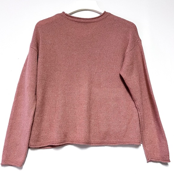 Madewell Womens Chelsea Pocket Pullover Sweater Boxy Small Alpaca Blend Salmon - Picture 3 of 11